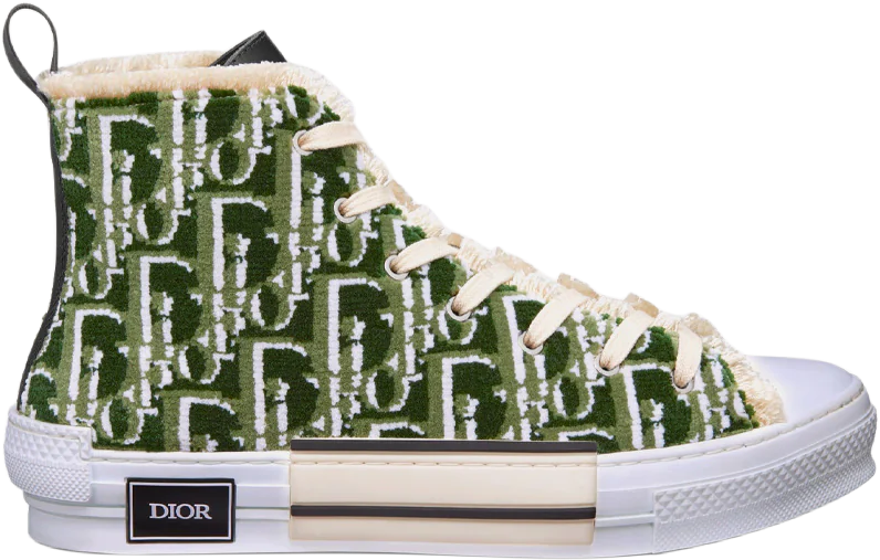 Dior B23 “Green” Oblique Tapestry High Top Sneakers
