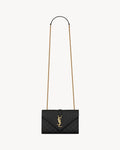YSL ENVELOPE SMALL IN QUILTED GRAIN DE POUDRE EMBOSSED LEATHER
